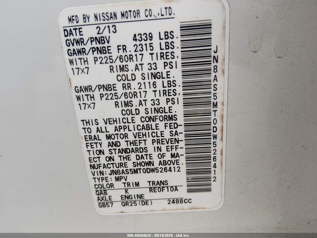 JN8AS5MT0DW526412 2013 NISSAN ROGUE photo no. 9