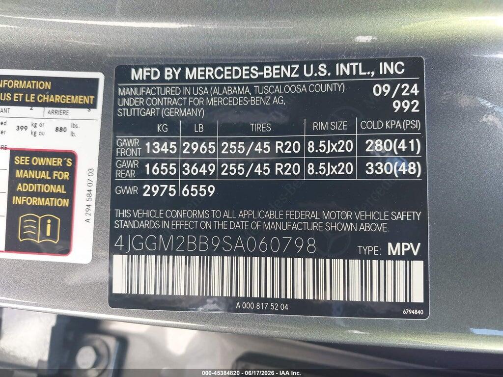 4JGGM2BB9SA060798 2025 MERCEDES-BENZ EQE 350+ SUV photo no. 9
