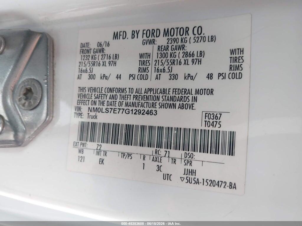 NM0LS7E77G1292463 2016 FORD TRANSIT CONNECT photo no. 9