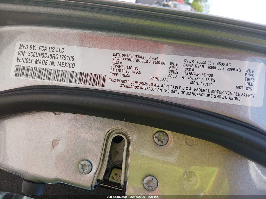 3C6UR5CJ8RG179106 2024 RAM 2500 photo no. 9