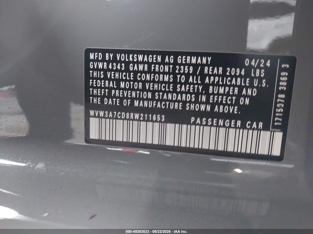WVW3A7CD8RW211653 2024 VOLKSWAGEN GOLF GTI photo no. 9