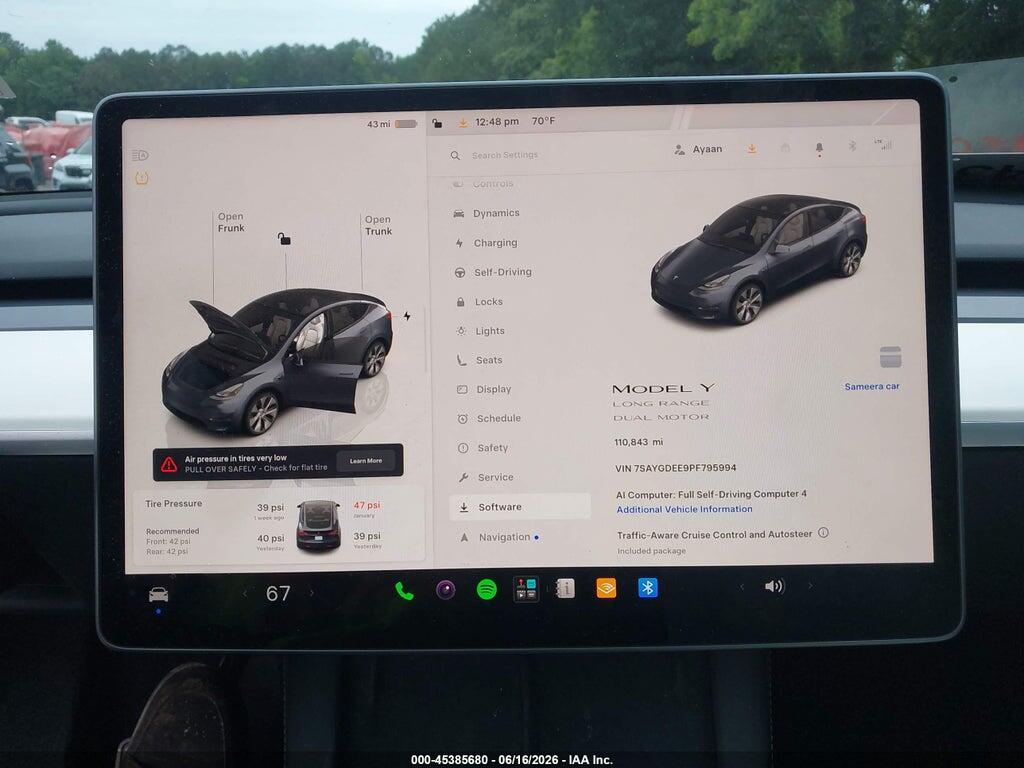 7SAYGDEE9PF795994 2023 TESLA MODEL Y photo no. 7