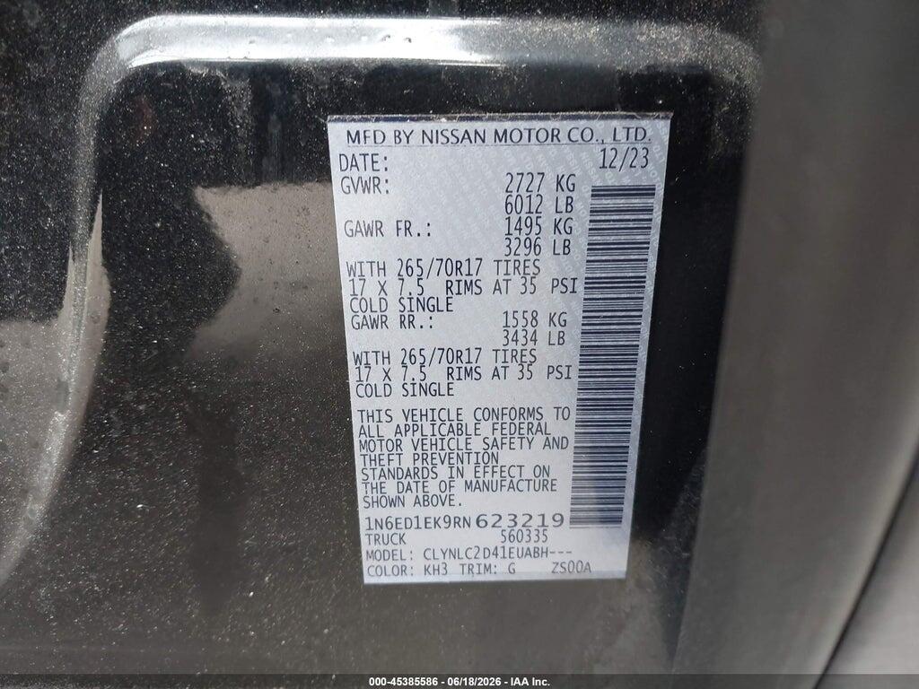 1N6ED1EK9RN623219 2024 NISSAN FRONTIER photo no. 9