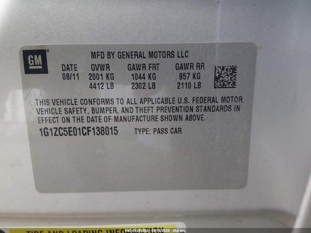 1G1ZC5E01CF138015 2012 CHEVROLET MALIBU photo no. 9