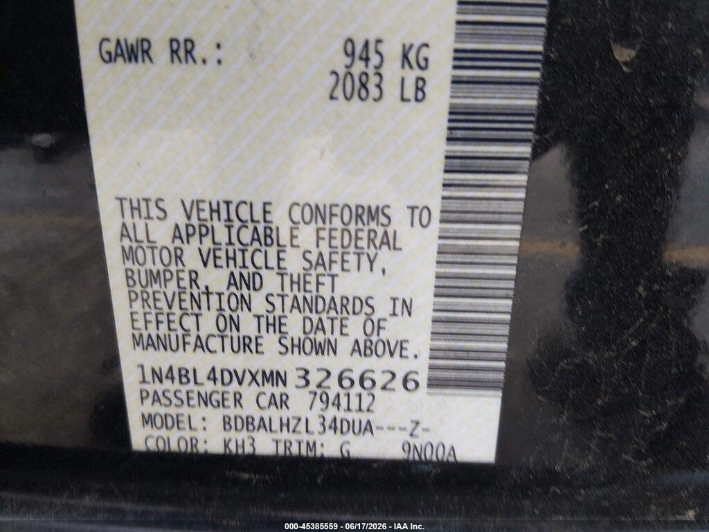 1N4BL4DVXMN326626 2021 NISSAN ALTIMA photo no. 9