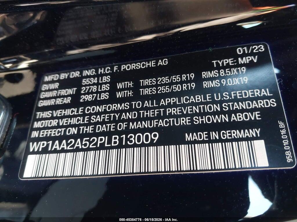 WP1AA2A52PLB13009 2023 PORSCHE MACAN photo no. 9