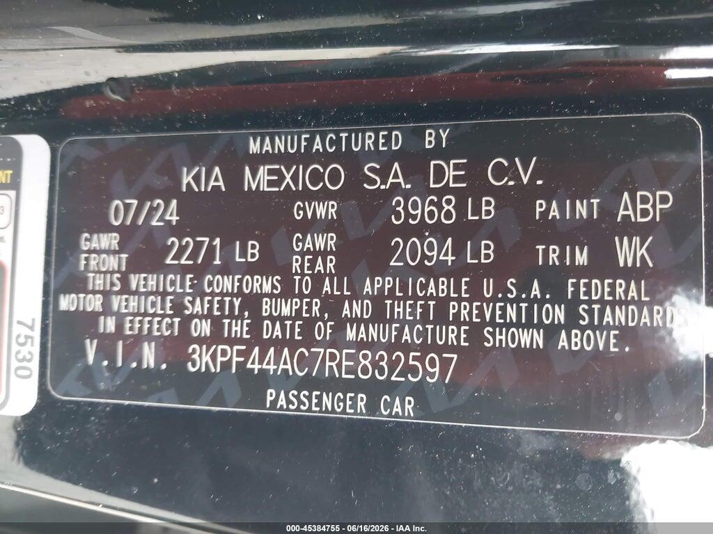 3KPF44AC7RE832597 2024 KIA FORTE photo no. 9