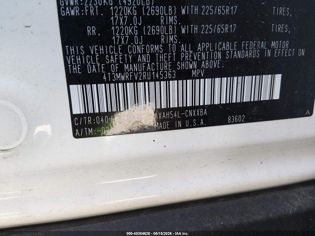 4T3MWRFV2RU145363 2024 TOYOTA RAV4 HYBRID photo no. 9