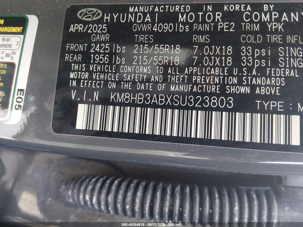 KM8HB3ABXSU323803 2025 HYUNDAI KONA photo no. 9
