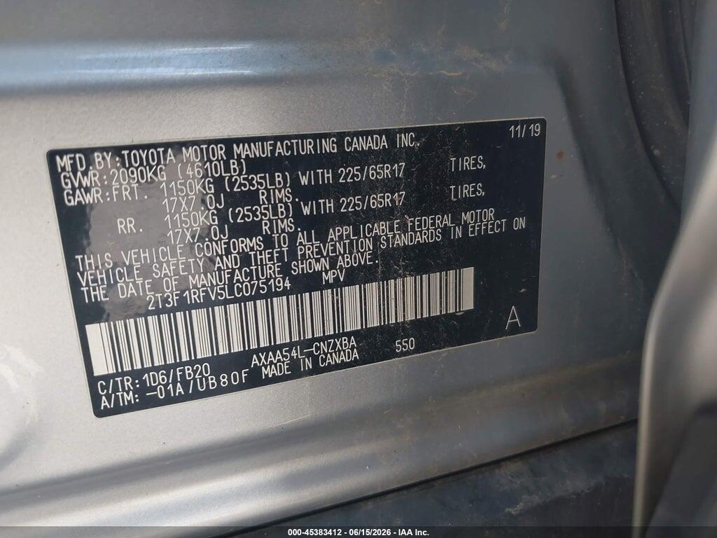 2T3F1RFV5LC075194 2020 TOYOTA RAV4 photo no. 9