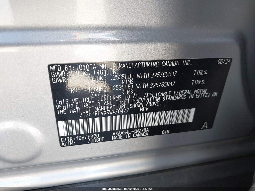 2T3F1RFVXRW470477 2024 TOYOTA RAV4 photo no. 9