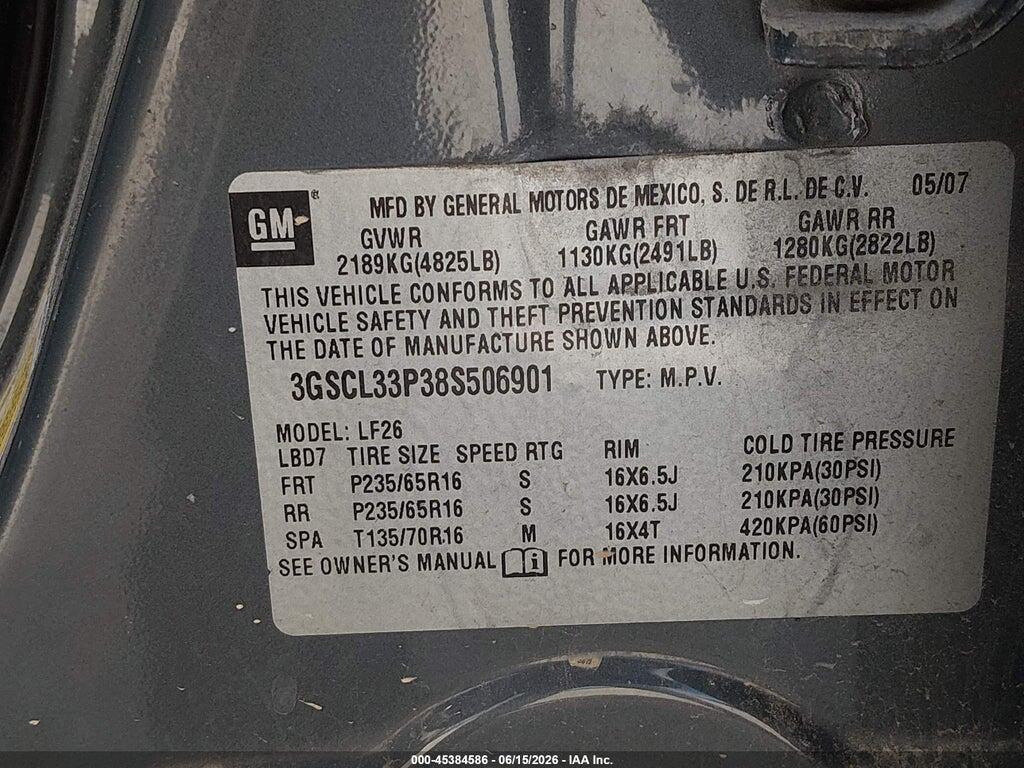3GSCL33P38S506901 2008 SATURN VUE photo no. 9