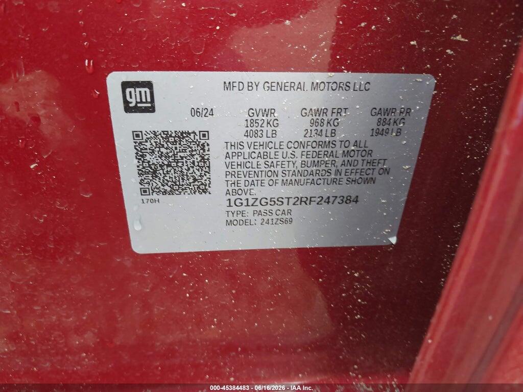 1G1ZG5ST2RF247384 2024 CHEVROLET MALIBU photo no. 9