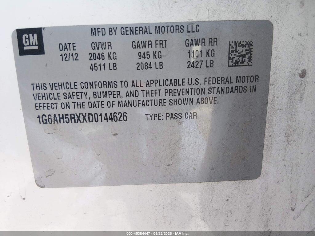 1G6AH5RXXD0144626 2013 CADILLAC ATS photo no. 9