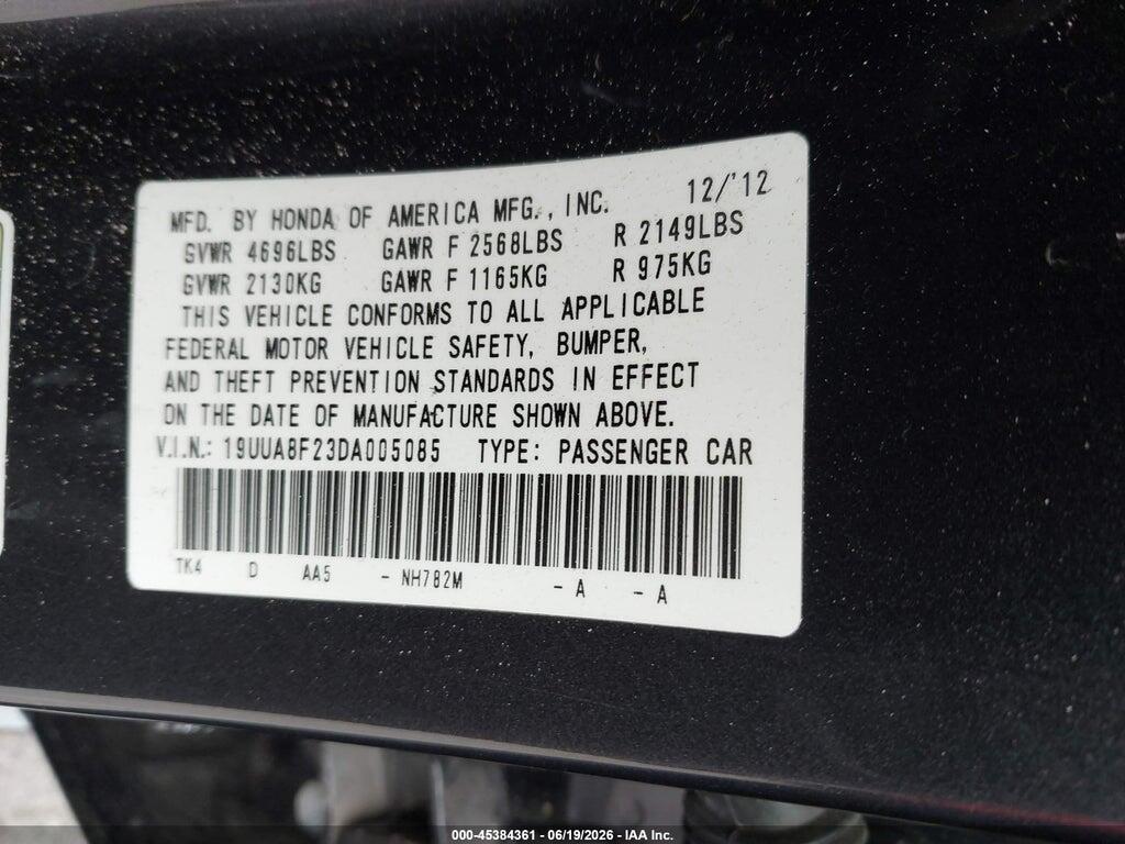 19UUA8F23DA005085 2013 ACURA TL photo no. 9