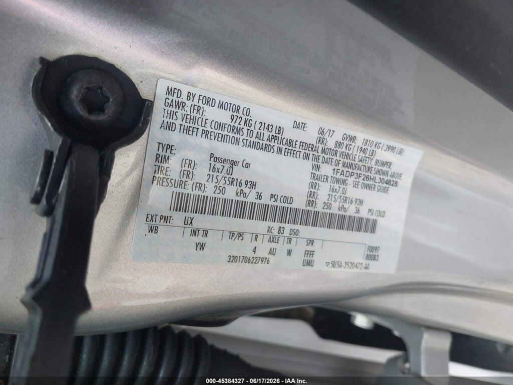 1FADP3F26HL304828 2017 FORD FOCUS photo no. 9