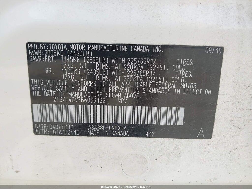2T3ZF4DV7BW056132 2011 TOYOTA RAV4 photo no. 9