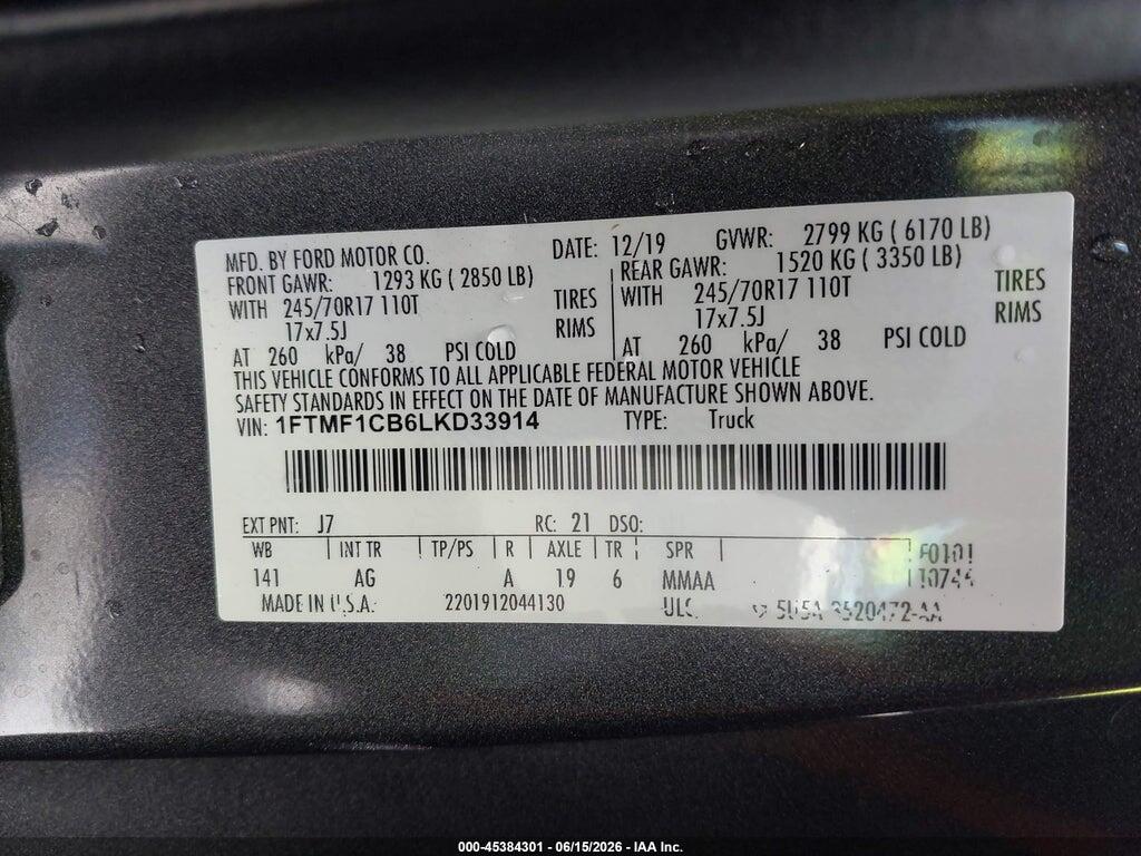 1FTMF1CB6LKD33914 2020 FORD F-150 photo no. 9