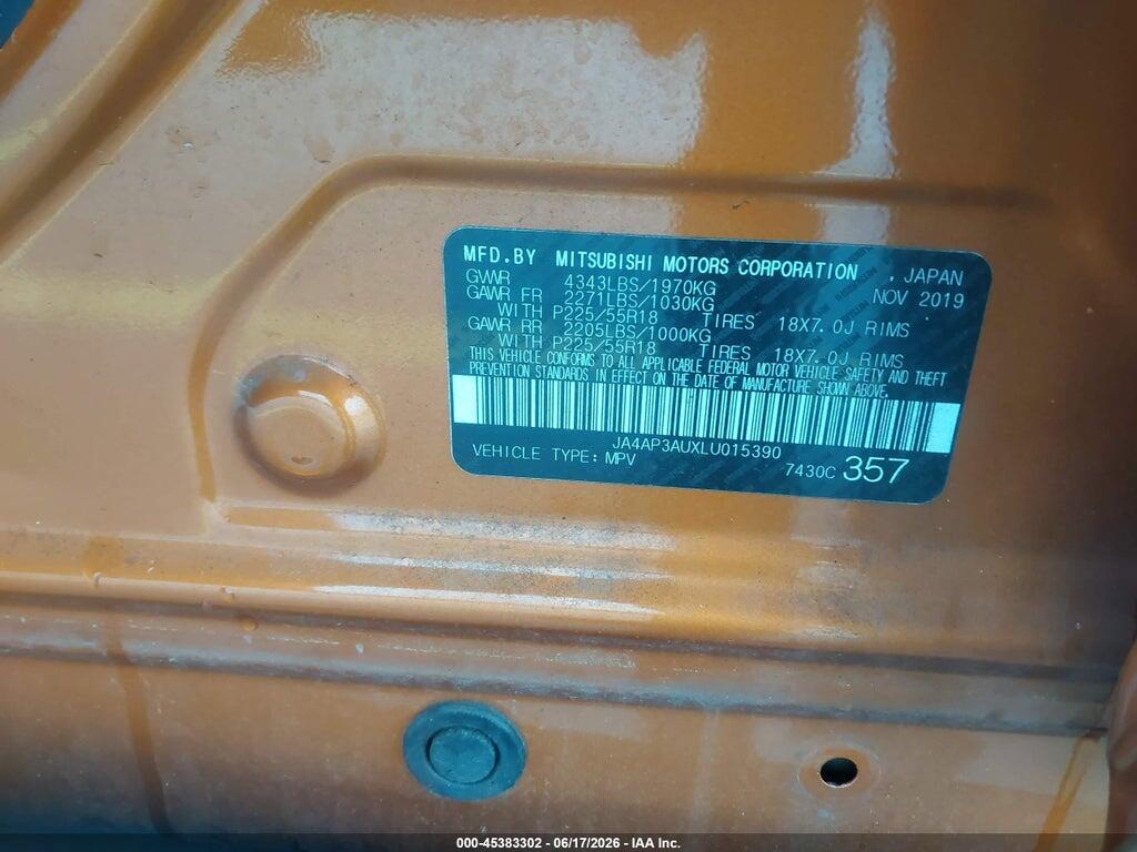 JA4AP3AUXLU015390 2020 MITSUBISHI OUTLANDER SPORT photo no. 9