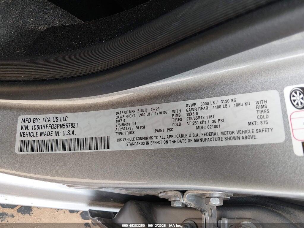 1C6RRFFG3PN567831 2023 RAM 1500 photo no. 9