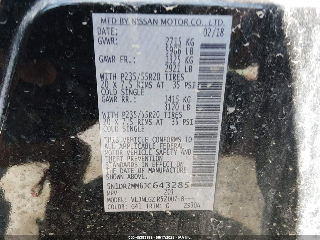 5N1DR2MM6JC643285 2018 NISSAN PATHFINDER photo no. 9