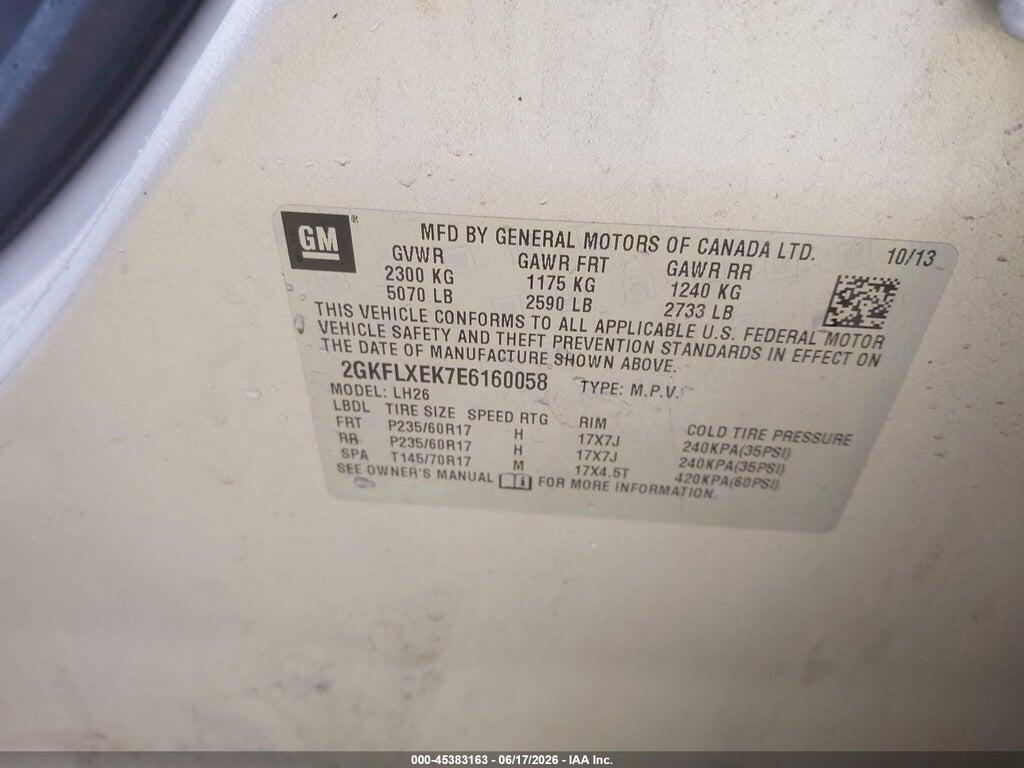 2GKFLXEK7E6160058 2014 GMC TERRAIN photo no. 9