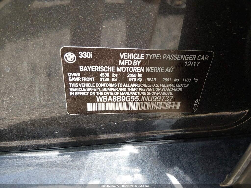 WBA8B9G55JNU99737 2018 BMW 330I photo no. 9