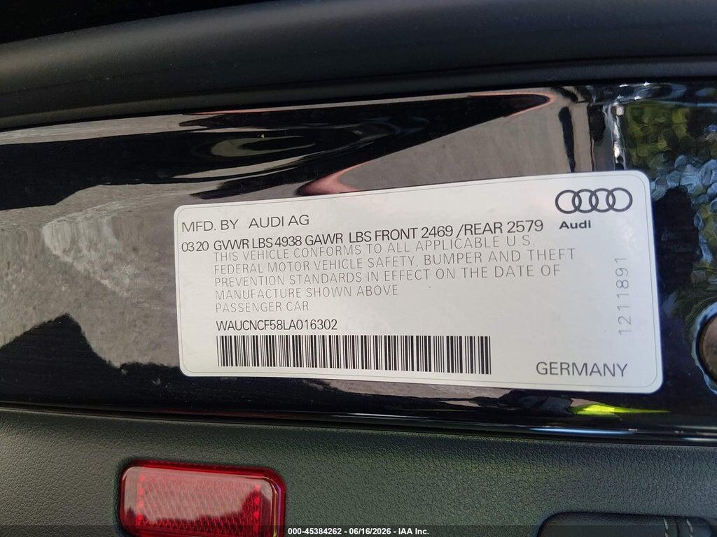 WAUCNCF58LA016302 2020 AUDI A5 SPORTBACK photo no. 9