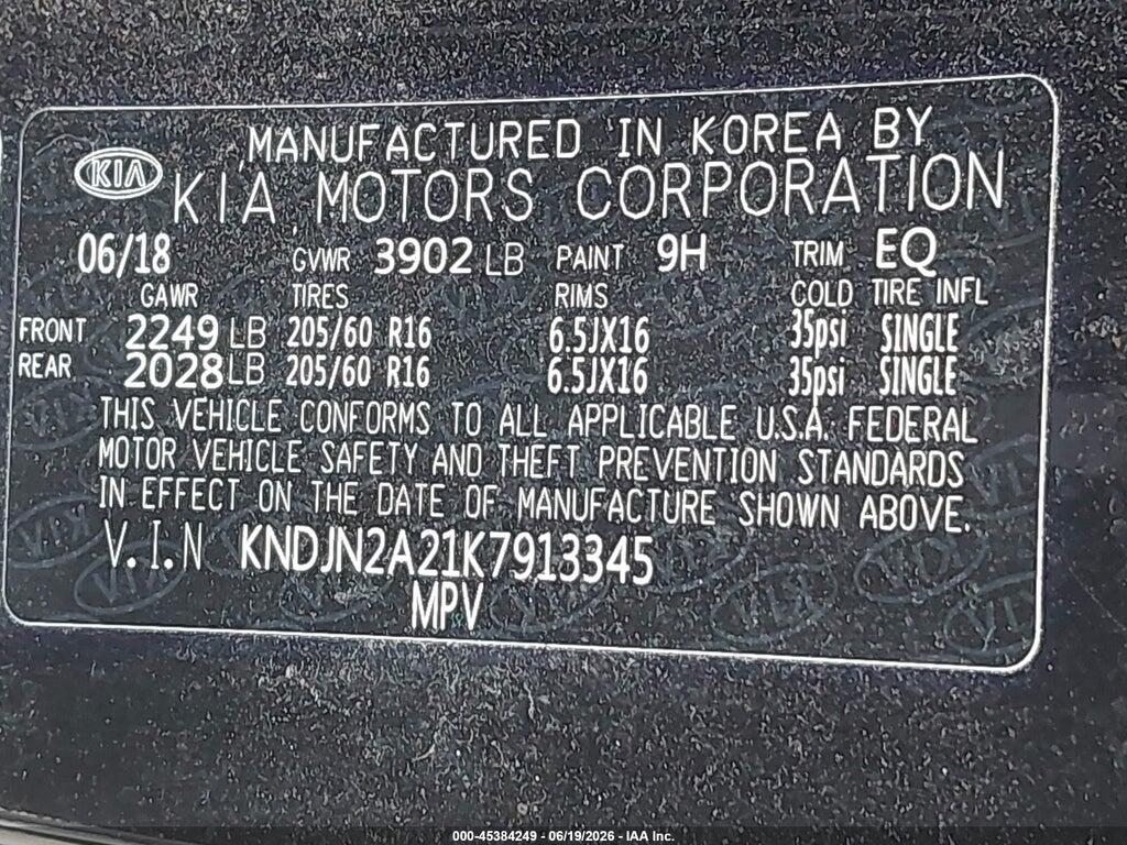 KNDJN2A21K7913345 2019 KIA SOUL photo no. 9