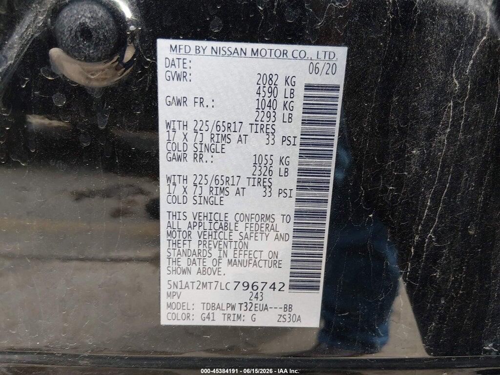 5N1AT2MT7LC796742 2020 NISSAN ROGUE photo no. 9