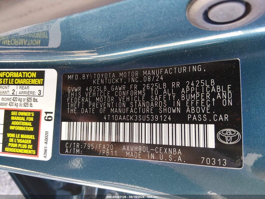 4T1DAACK3SU539124 2025 TOYOTA CAMRY photo no. 9