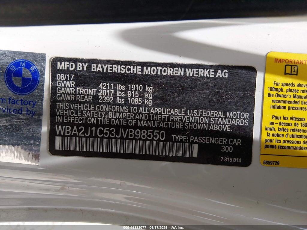 WBA2J1C53JVB98550 2018 BMW 230I photo no. 9