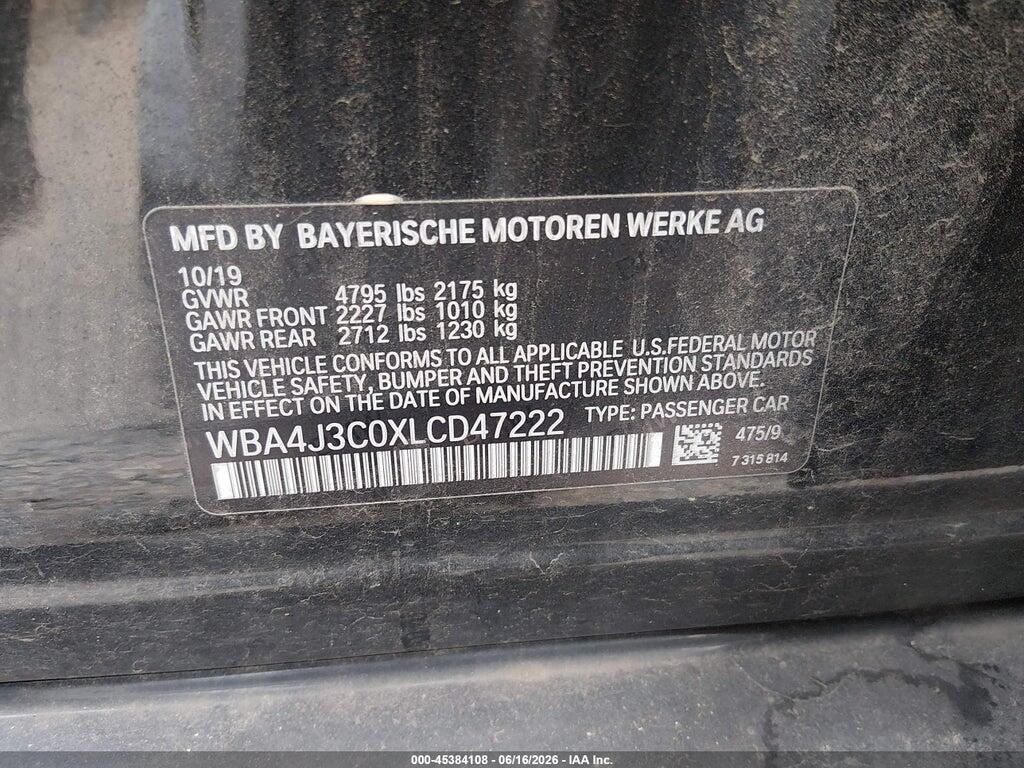 WBA4J3C0XLCD47222 2020 BMW 430I GRAN COUPE photo no. 9