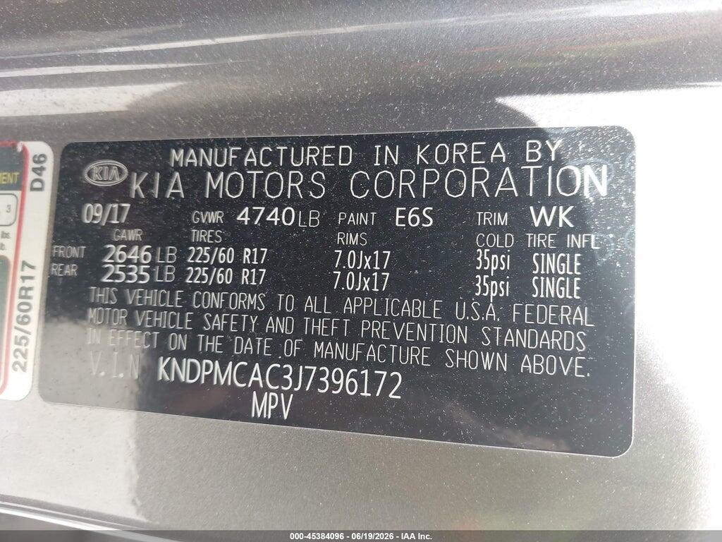KNDPMCAC3J7396172 2018 KIA SPORTAGE photo no. 9