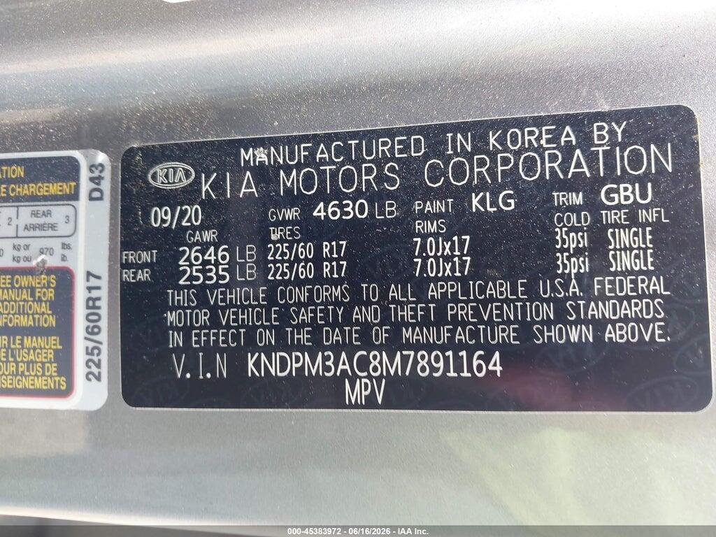 KNDPM3AC8M7891164 2021 KIA SPORTAGE photo no. 9