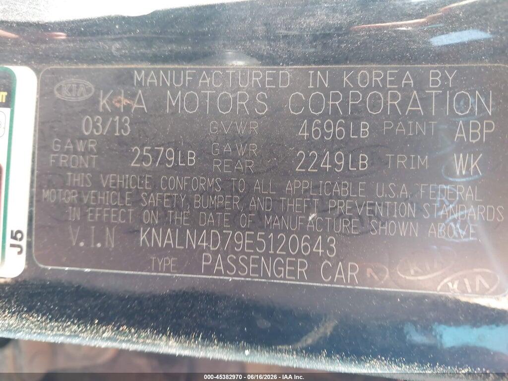 KNALN4D79E5120643 2014 KIA CADENZA photo no. 9