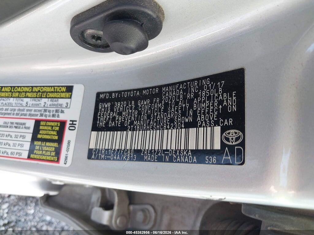 2T1BURHE5HC842304 2017 TOYOTA COROLLA photo no. 9