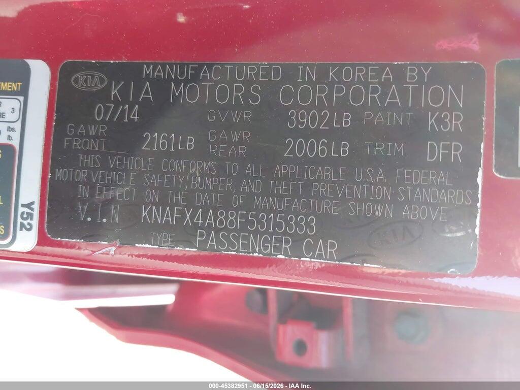 KNAFX4A88F5315333 2015 KIA FORTE photo no. 9