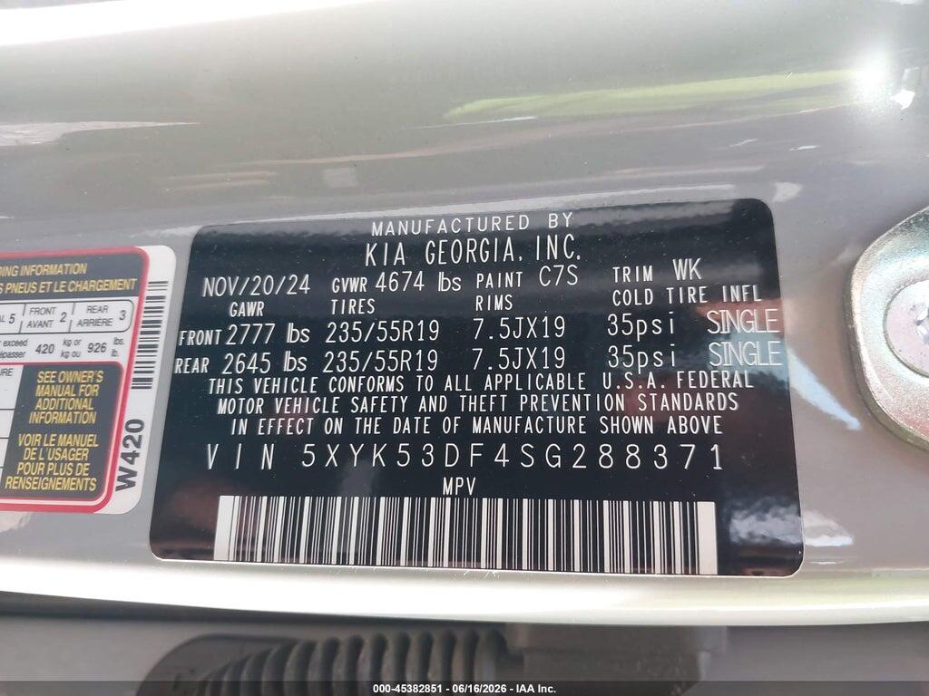5XYK53DF4SG288371 2025 KIA SPORTAGE photo no. 9