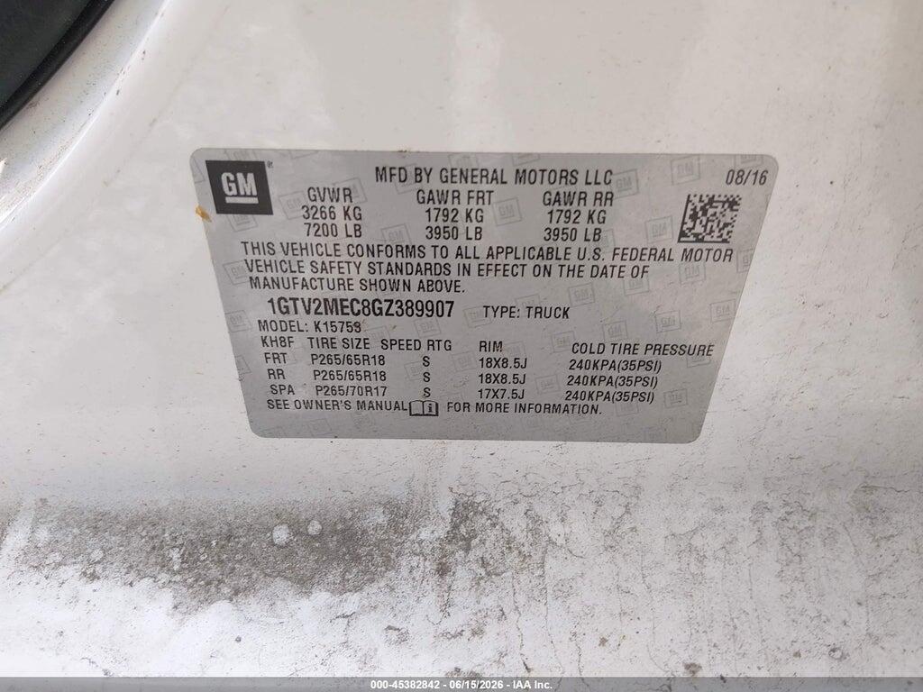 1GTV2MEC8GZ389907 2016 GMC SIERRA 1500 photo no. 9