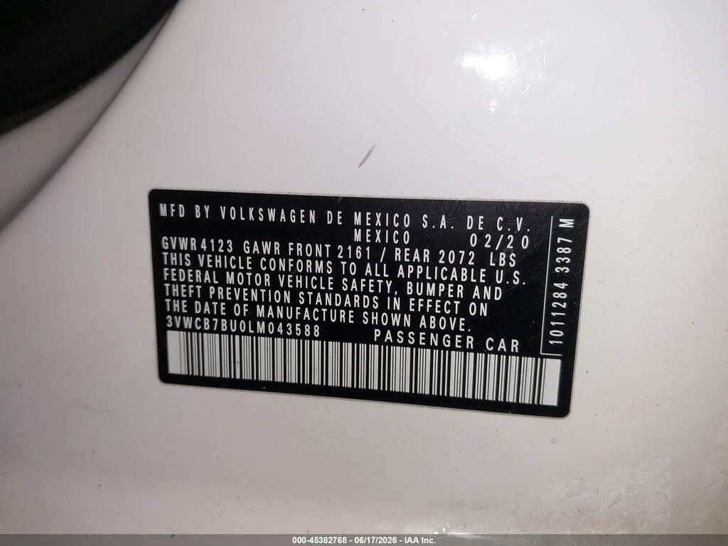 3VWCB7BU0LM043588 2020 VOLKSWAGEN JETTA photo no. 9