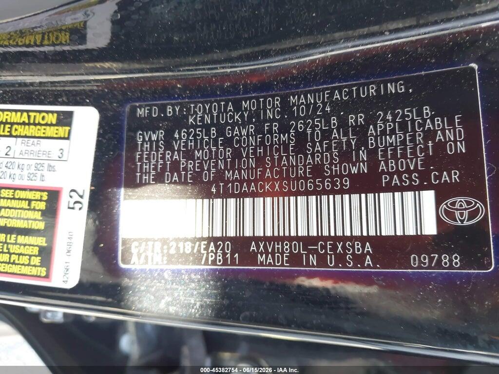 4T1DAACKXSU065639 2025 TOYOTA CAMRY photo no. 9