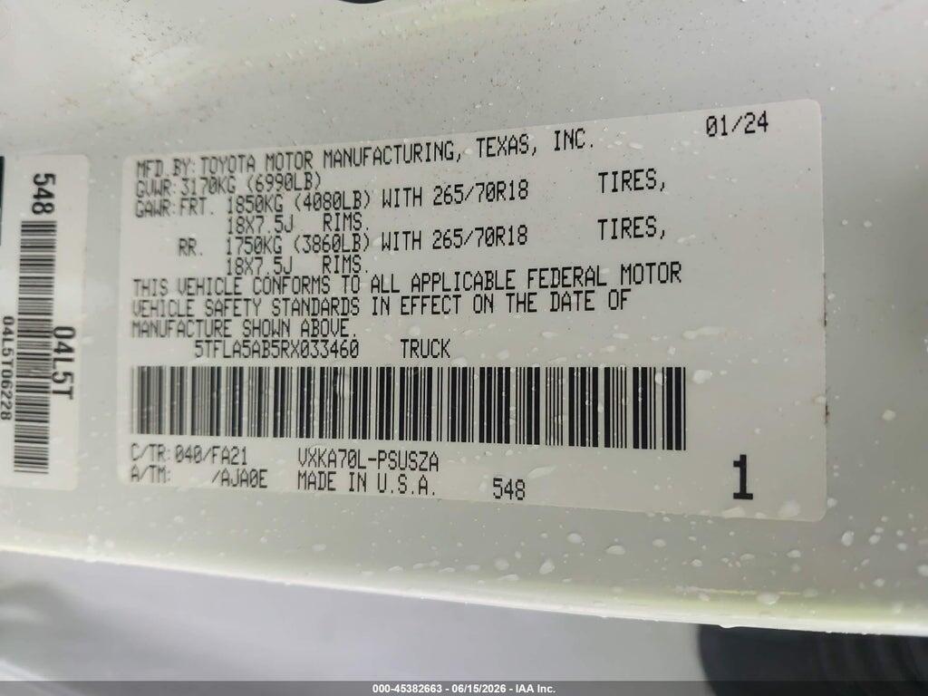 5TFLA5AB5RX033460 2024 TOYOTA TUNDRA photo no. 9