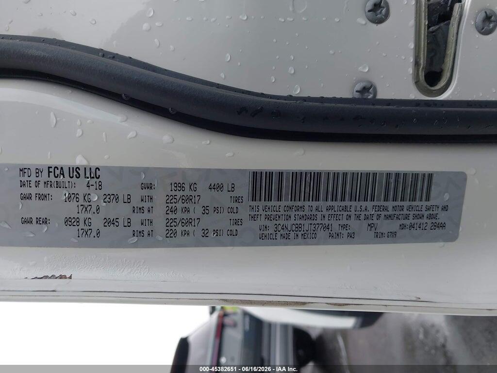 3C4NJCBB1JT377041 2018 JEEP COMPASS photo no. 9