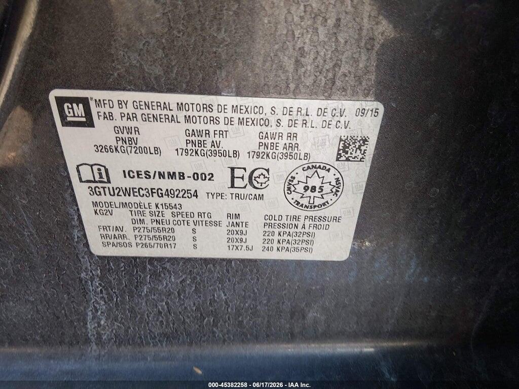 3GTU2WEC3FG492254 2015 GMC SIERRA 1500 photo no. 9