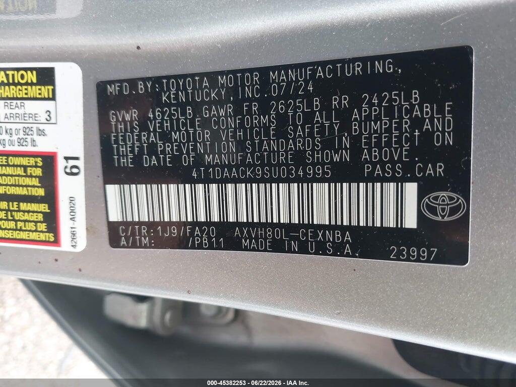 4T1DAACK9SU034995 2025 TOYOTA CAMRY photo no. 9
