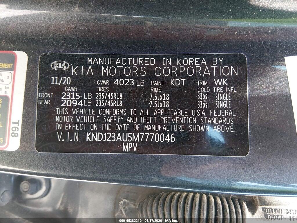 KNDJ23AU5M7770046 2021 KIA SOUL photo no. 9