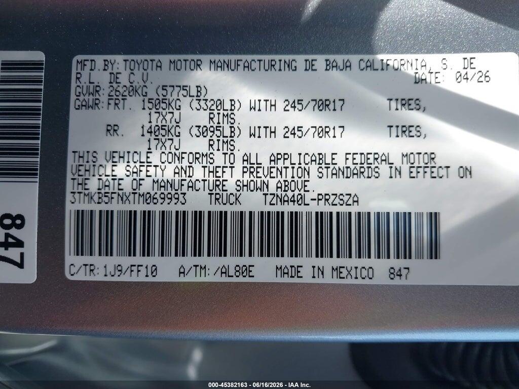 3TMKB5FNXTM069993 2026 TOYOTA TACOMA photo no. 9