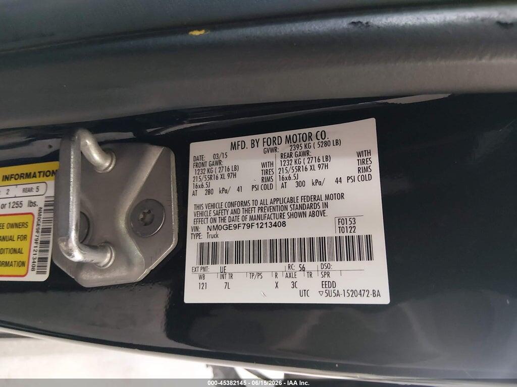 NM0GE9F79F1213408 2015 FORD TRANSIT CONNECT photo no. 9