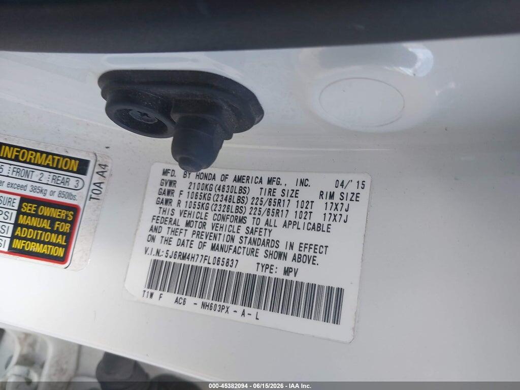 5J6RM4H77FL065837 2015 HONDA CR-V photo no. 9